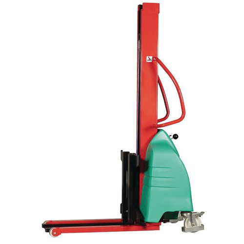 Carrello elevatore semi-elettrico c/ sperone di presa bobina,