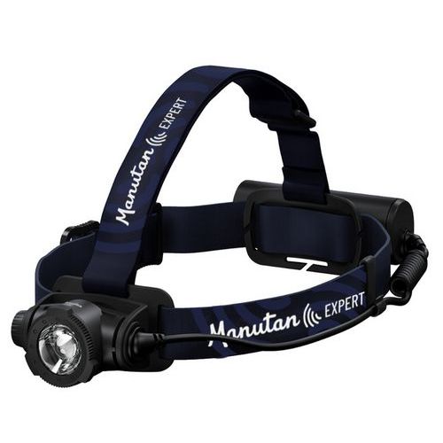 Torcia frontale ricaricabile 1000 lumen IP67 nera,