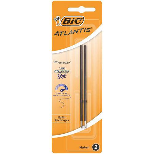 Lotto di 2 ricariche Bic Atlantis Soft inchiostro nero - Bic,