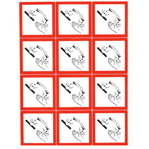 Cartello CLP-Corrosivo-Adesivo-12 per lastra-43mm,