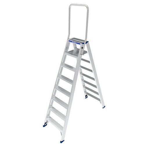 Scaletta a doppio accesso-Parapetto ripiegabile-8 gradini,