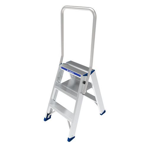 Scaletta a doppio accesso-Parapetto ripiegabile-3 gradini,