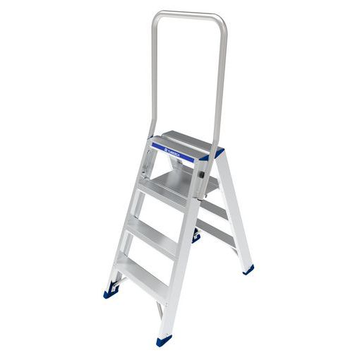 Scaletta a doppio accesso-Parapetto ripiegabile-4 gradini,