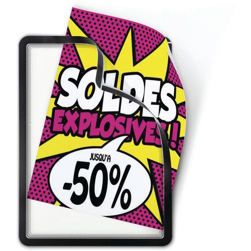 Cartellina magnetica adesiva A4 nero,