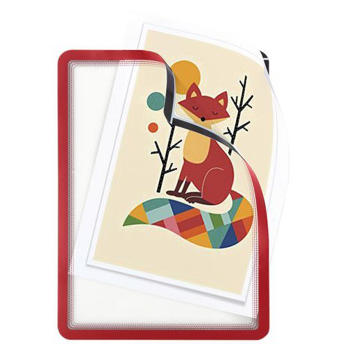 Cartellina pannello di affissione adesiva MAGNETO A3 Rosso,