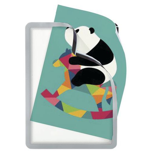 Cartellina pannello di affissione adesiva MAGNETO A3 Argento,