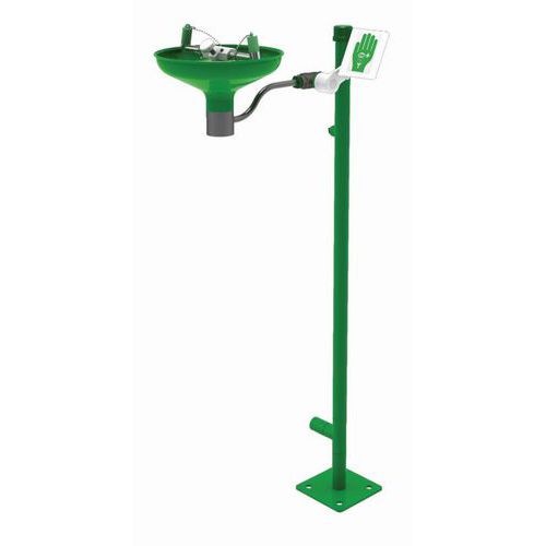 Lavaocchi montato su gamba con lavandino in inox,