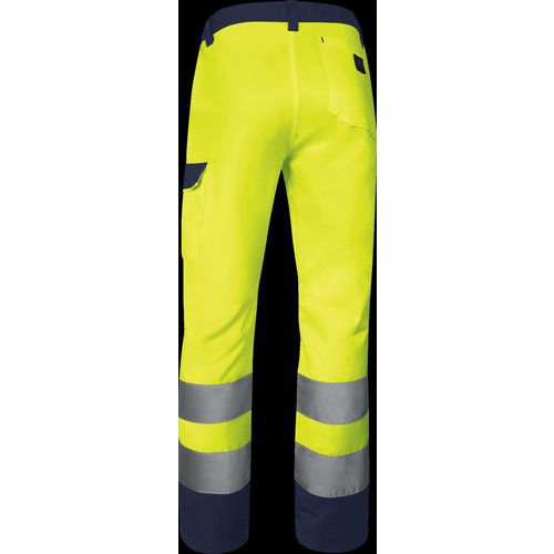 Pantaloni alta visibilità CL2 - Giallo fluo/Blu marina T.S,