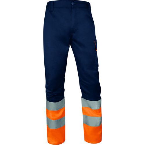 Pantaloni alta visibilità CL1-Arancione fluo/Blu marina T3XL,