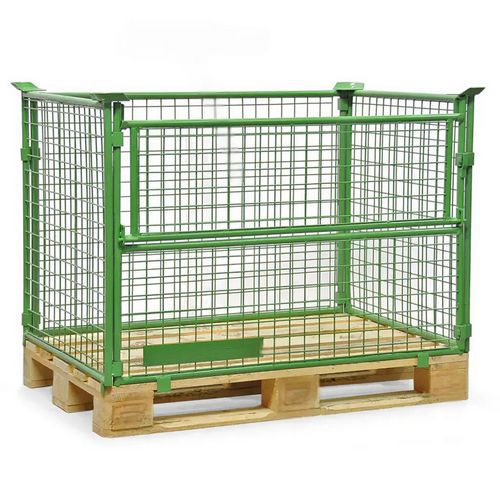 Sponda per pallet impilabile verde - 1/2 lato ribaltabile,