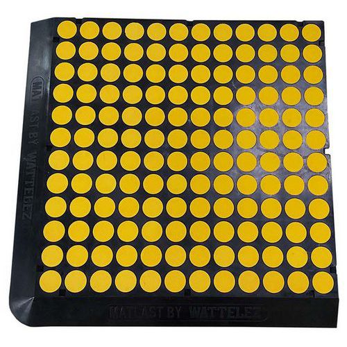 Matlast nero - 55,5x55,5 cm - Dischetto giallo - 2 bordi,