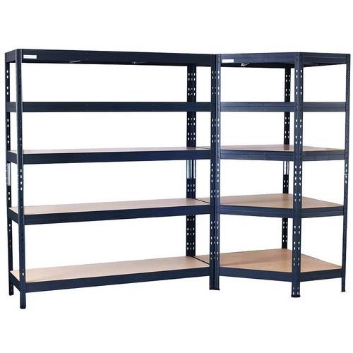 Kit 1 scaffalatura d'angolo + 1 scaffalatura leggera,