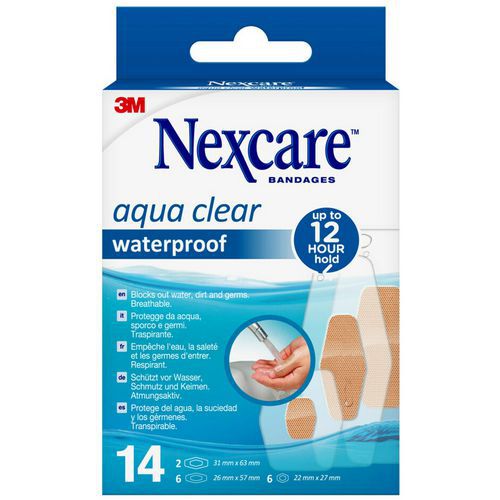 Cerotti impermeabili Nexcare™ Aqua Clear - Assortimento,