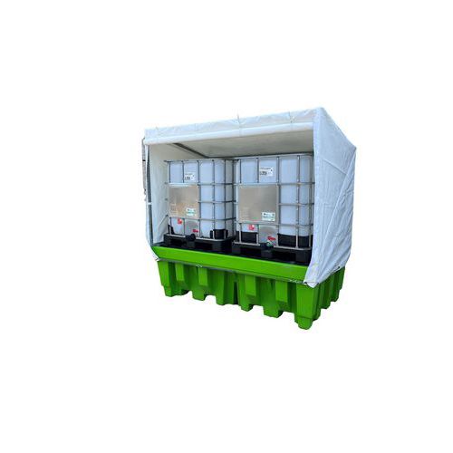 Vasca in polietilene 2 IBC - copertura in PVC,