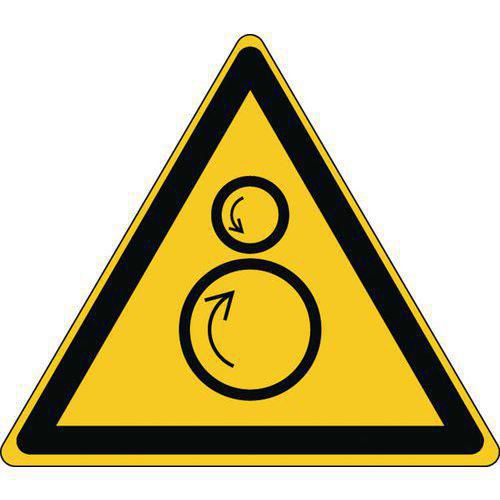 Cartello di pericolo-Rulli controrotanti-PVC-100mm,