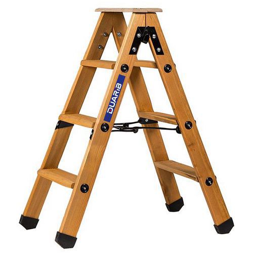 Scaletta a doppia salita in legno 2x3 gradini + pedana,