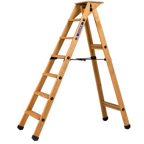 Scaletta professionale in legno 1 rampa - 5 gradini - Duarib,