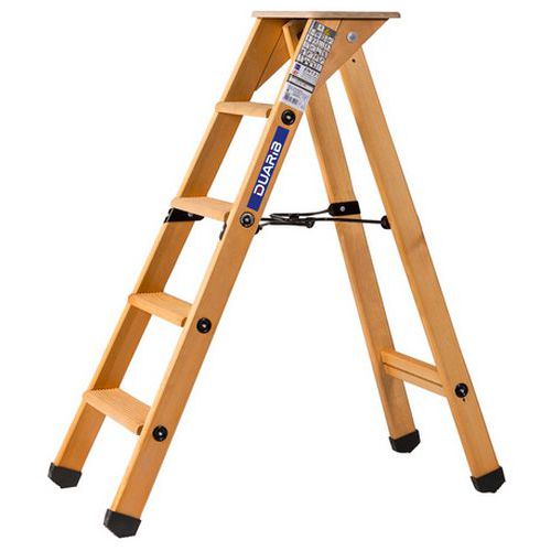 Scaletta professionale in legno 1 rampa - 4 gradini - Duarib,