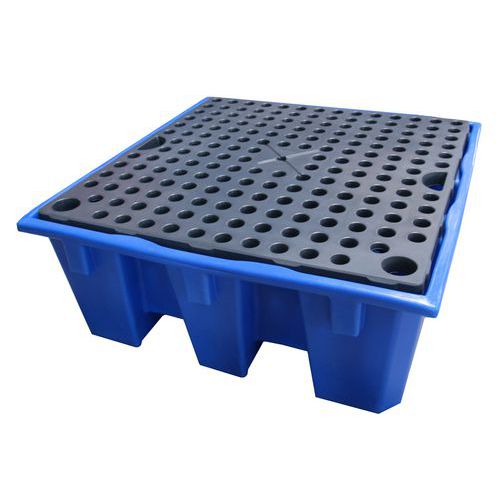 Vasca di raccolta DIBT 4 fusti con griglia - Vol. 450L,