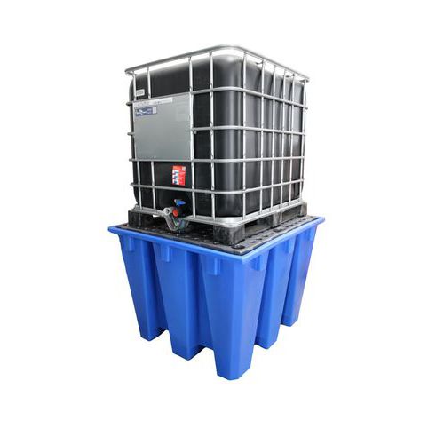 Vasca di raccolta DIBT 1 IBC con griglia - 1100L,