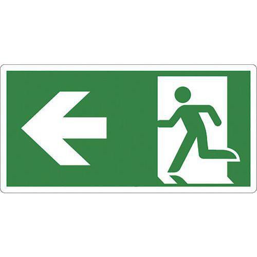 Cartello Uscita di sicurezza freccia a sx-PVC-250x125mm,