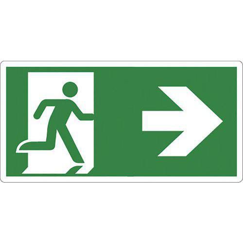 Cartello Uscita di sicurezza freccia a dx-PVC-250x125mm,