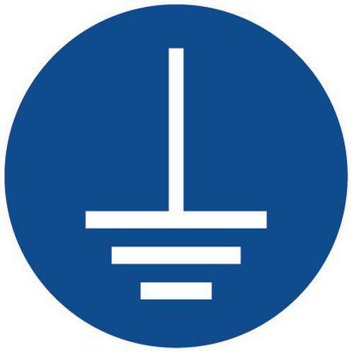 Cartello Messa a terra obbligatoria-PVC-100mm,