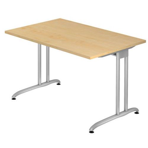 Scrivania fissa 120 cm serie B acero,