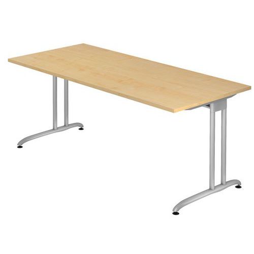 Scrivania fissa 180 cm serie B acero,