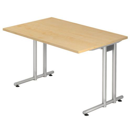 Scrivania fissa 120 cm serie N acero,