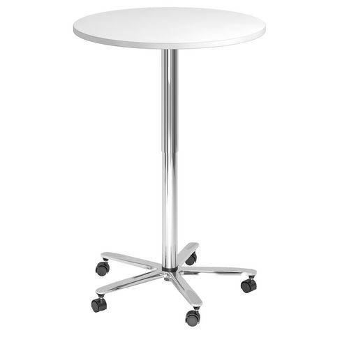 Tavolo da riunione rotondo 80 cm regol in altezza bianco/arg,