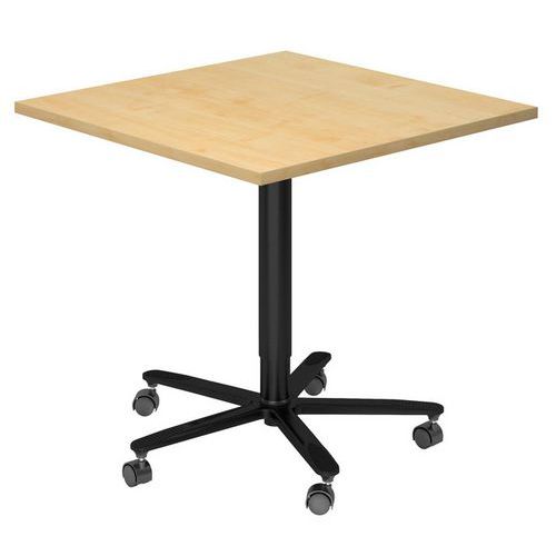 Tavolo riunione quadrato 80x80cm regol in altezza acero/nero,