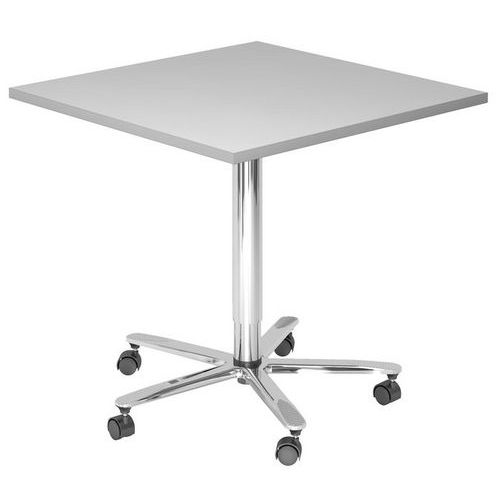 Tavolo riunione quadrato 80x80cm regol in altezza grigio/arg,