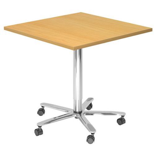 Tavolo da riunione quadrato 80x80cm regol in alt faggio/arg,