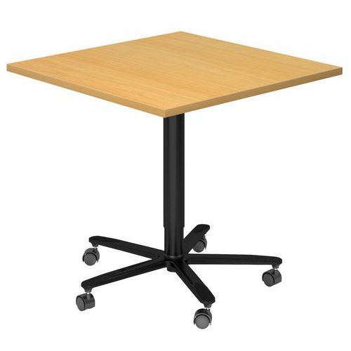 Tavolo riunione quadrato 80x80cm regol in alt faggio/nero,