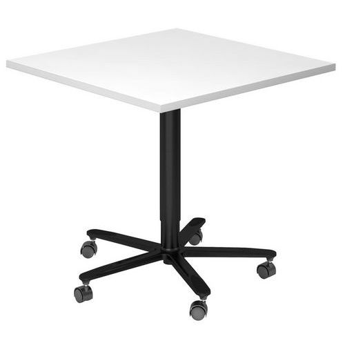 Tavolo riunione quadrato 80x80cm regol in alt bianco/nero,