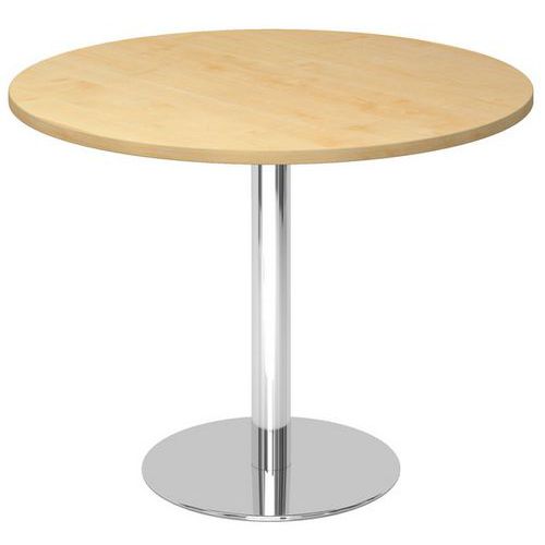 Tavolo da riunione rotondo 100 cm acero/cromato,