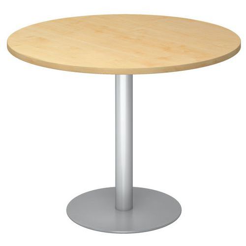 Tavolo da riunione rotondo 100 cm acero/alluminio,