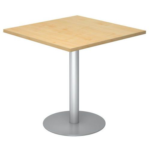 Tavolo da riunione quadrato 80x80cm acero/alluminio,