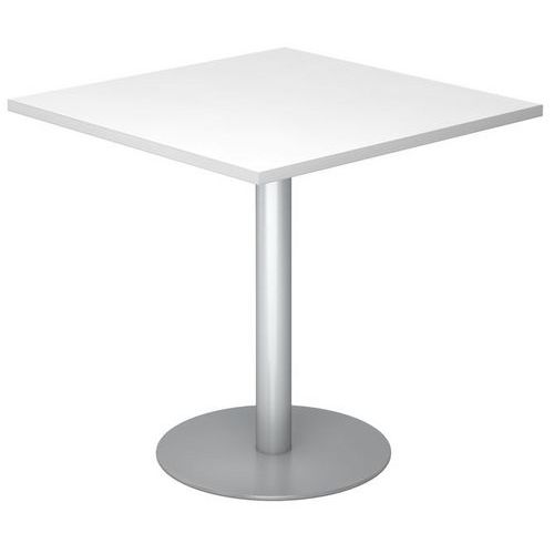 Tavolo da riunione quadrato 80x80 cm bianco/alluminio,