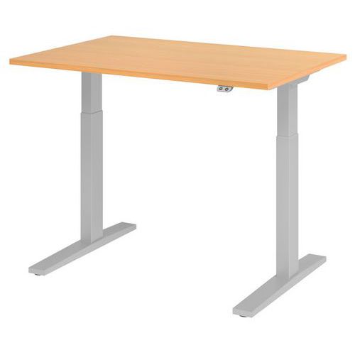 Scrivania elettrica serie XMKA 120 cm faggio/alluminio,