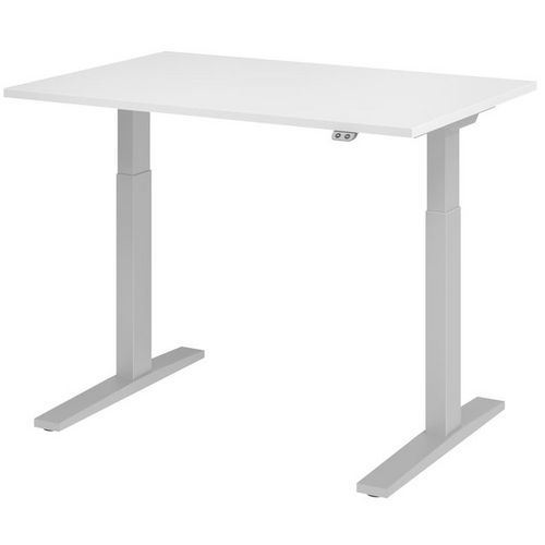 Scrivania elettrica serie XMKA 120 cm bianco/alluminio,