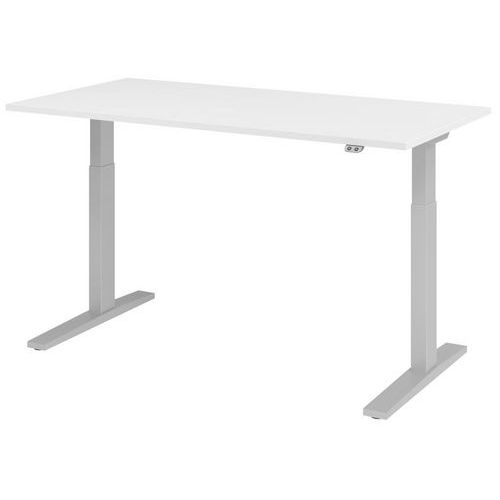 Scrivania elettrica serie XMKA 160 cm bianco/alluminio,