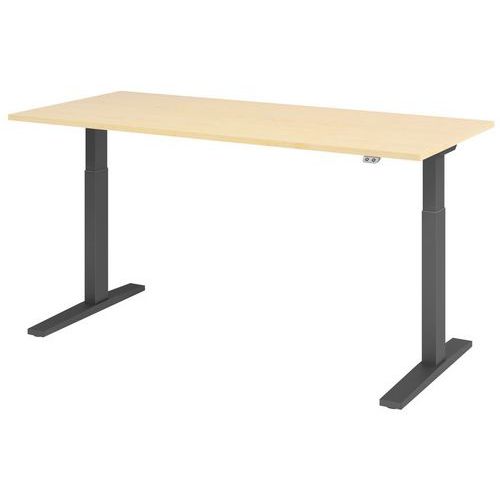Scrivania elettrica serie XMKA 180 cm acero/antracite,