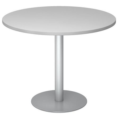 Tavolo da riunione rotondo 100 cm grigio/alluminio,