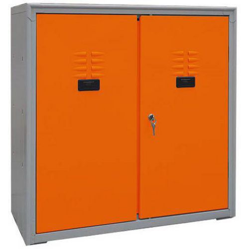 Armadio multiuso basso 2 ante arancioni chiusura a chiave,