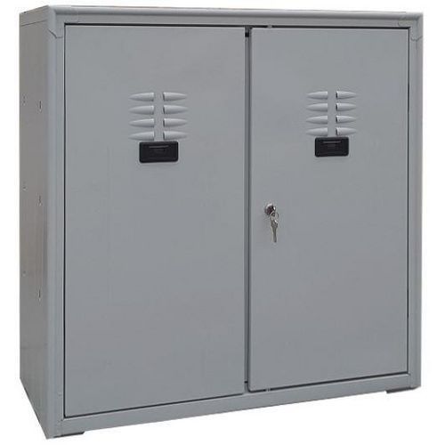 Armadio multiuso basso 2 ante grigio chiusura a chiave,