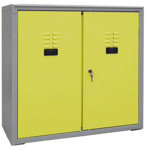 Armadio multiuso basso 2 ante giallo lucchetto,