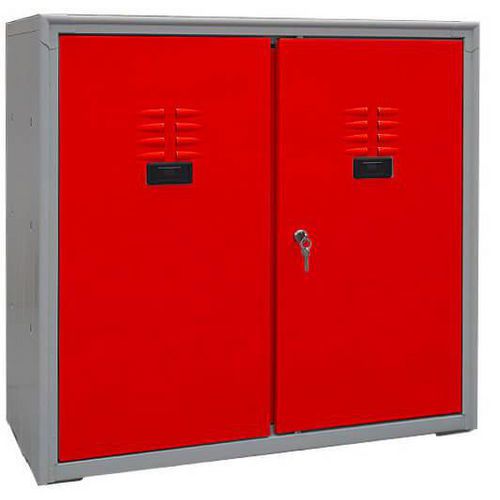Armadio multiuso basso 2 ante rosso lucchetto,