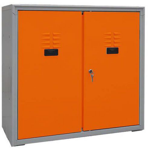 Armadio multiuso basso 2 ante arancione lucchetto,